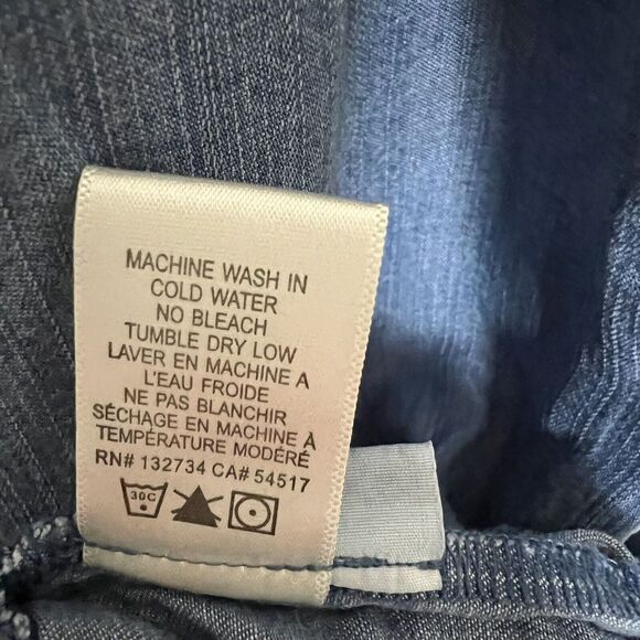 Cloth and Stone Womens Mini Dress Chambray 100% Tencil Off Shoulder Size XS Blue - Picture 7 of 7